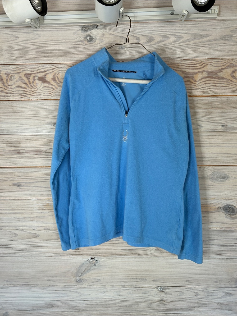 NWOT Spyder Women's Sky Blue Half-Zip Fleece Pullover Size L